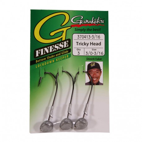 Trickyhead G-Fnsse NS Blk,Lse Pk 3/0-3/16 GAMAKATSU