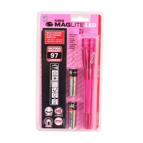 3 Cell AA MINI MAG LED,NBCF PINK, Blister MAGLITE